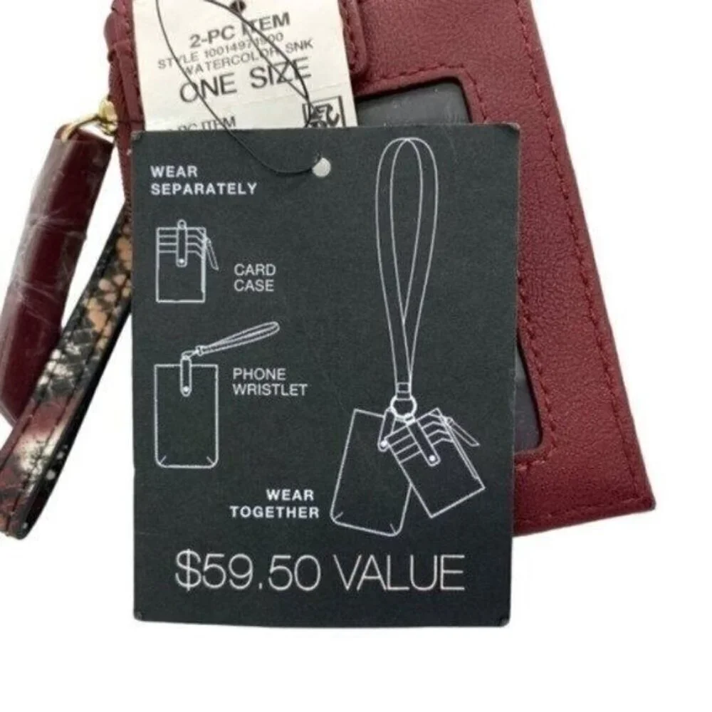 INC International Concepts Womens Ashlii Lanyard Snakeskin Wallet Phone Wristlet